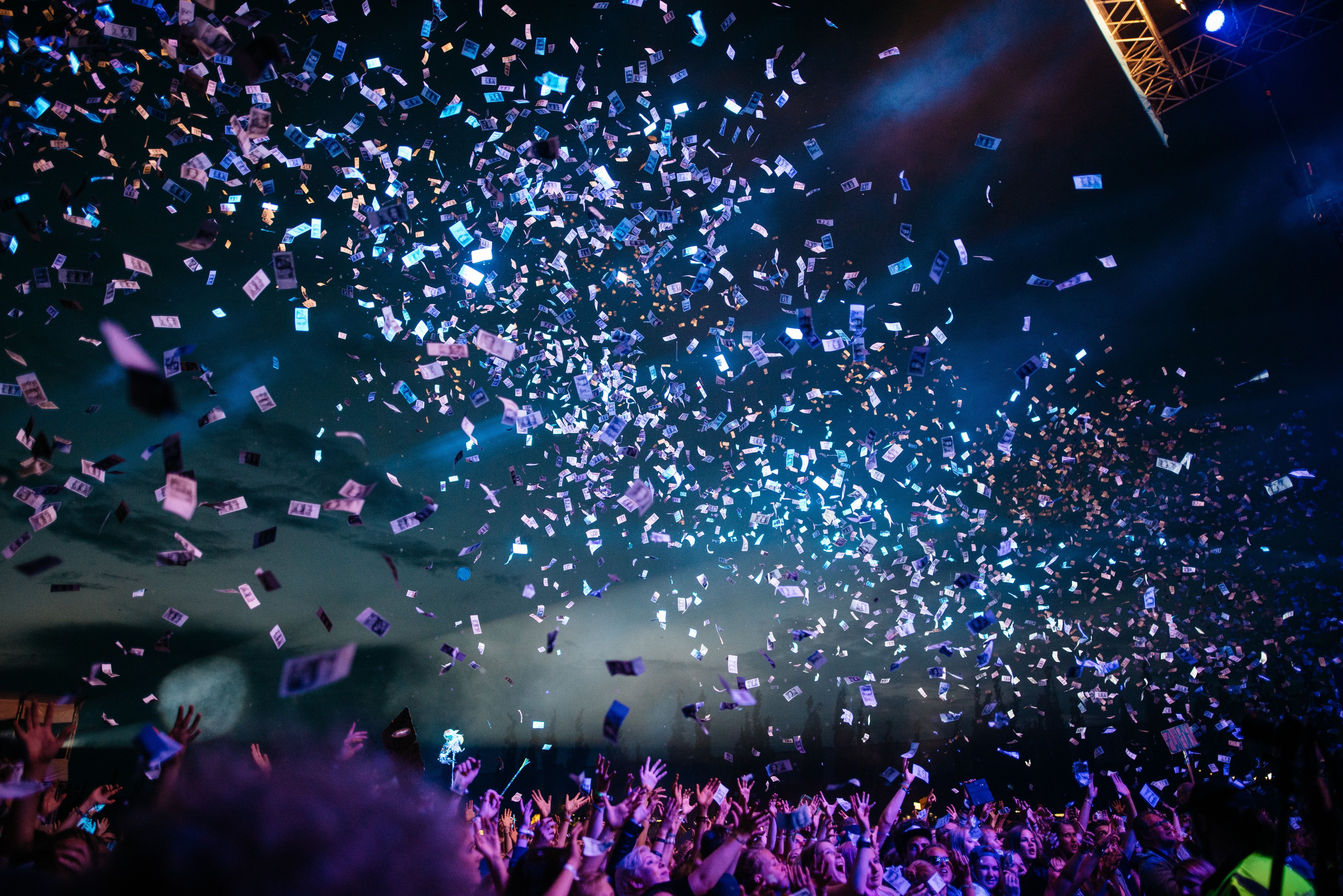 confetti at a festival